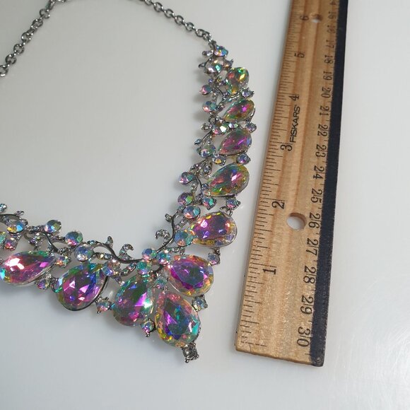 Crystal Necklace Costume Theater Rhinestone Elegant Jewelry Princess Drag Show - Picture 8 of 8